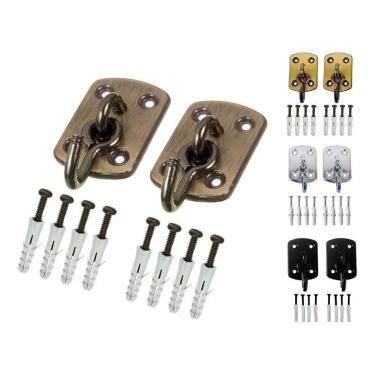 Imagem de 2X Gancho De Rede Armador Aço Para Rede Dormir - 1 Par