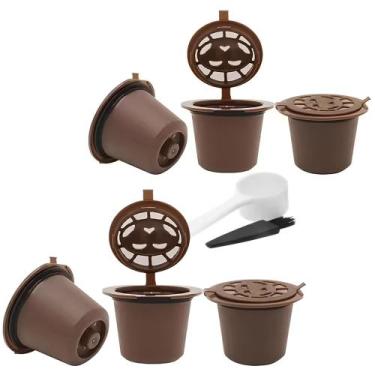 Imagem de Kit 6 Cápsula Nespresso Reutilizável Reaproveitável + Dosador + Escova