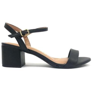 Imagem de Sandália Vizzano 6291900 Salto Médio Feminino Preto, Preto, 38