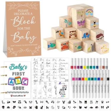 Imagem de Conjunto de letreiros de jogos para chá de bebê Aisharery com 146 unid