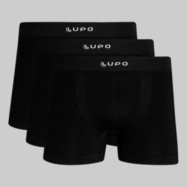 Imagem de Kit 3 Cuecas Lupo Boxer Micromodal 00661, Preto, M
