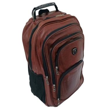 Imagem de Mochila para Notebook Reforçada Masculina Feminina á prova de agua 50L Grande Impermeável Couro Pu - Viagem Faculdade