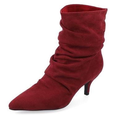 Imagem de Journee Collection Ankle Boots e Botas Femininas, Vinho, 9