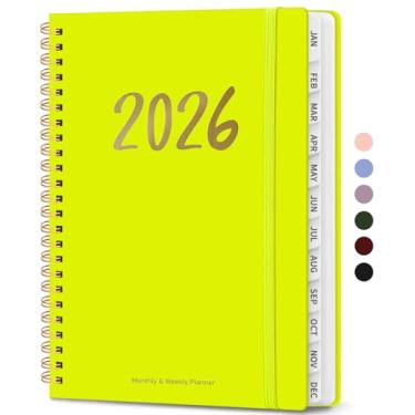 Imagem de Agenda 2026 – Agenda semanal e mensal, janeiro de 2026 a dezembro de 2026, encadernado em espiral, agenda 2026, bolso interno, perfeito para escritório, casa, material escolar – A5 (16 cm x 21,6 cm