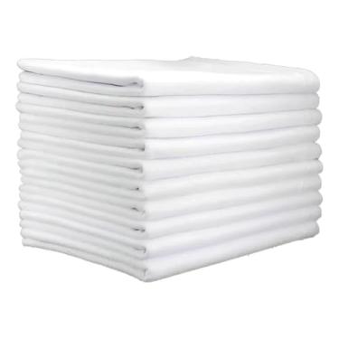 Imagem de Kit 10 Panos de Chão Branco 42x62cm – 100% Algodão, Alvejado, Grosso e Absorvente, Ideal para Limpeza Doméstica e Profissional, Alta Resistência e Durabilidade