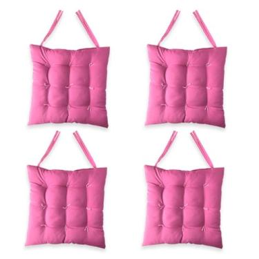 Imagem de 4 Assento Futon 40x40 Unidades Almofada Para Cadeira Banco Pallet(Rosa)