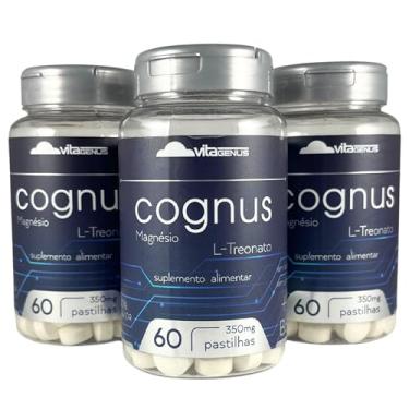 Imagem de Kit 3x Magnésio L-Treonato 60 Comprimidos Magnésio Treonato Suplemento Mineral Alta Pureza VitaGenus