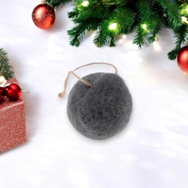 Imagem de Generic 1 peça de enfeites de bolas de Natal redondo feltro bola de feltro cinza 5 cm