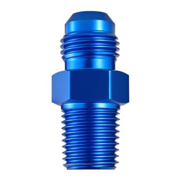 Imagem de EVIL ENERGY Adaptador 6AN macho para 1/4 NPT flare encaixe reto para combustível, sistemas de refrigeração, liga de alumínio azul
