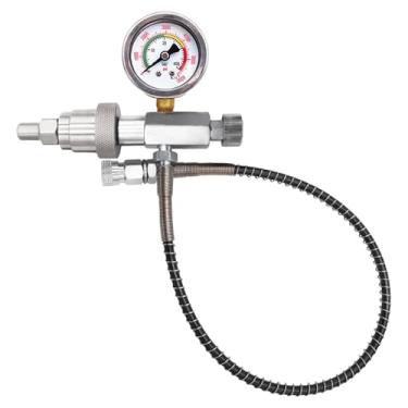 Imagem de LUMINFLY Adaptador de carregamento PCP para rifle de ar Cga347 de aço inoxidável, estação de enchimento de paintball com conexão rápida de 0,31, kit de válvula de 4500 psi, medidor de pressão para