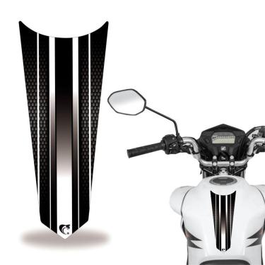 Imagem de Adesivo Faixa Gravata Tanque Moto Listra Carbono Preto
