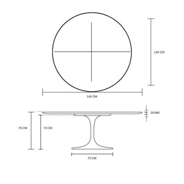 Imagem de Mesa De Jantar Tulipa Saarinen Redonda 140 Cm Branco
