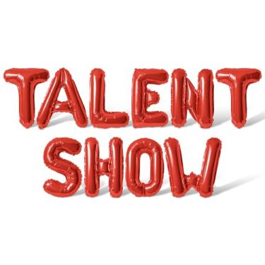 Imagem de Balões de letras de 40,6 cm - Balão Mylar de folha TALENT SHOW - Banner de festa de show de talentos (vermelho)