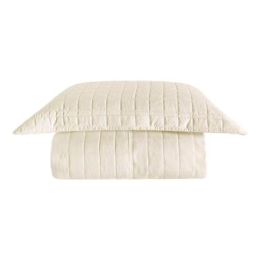 Imagem de Cobre Leito Matelassê Percal 300 Fios Basic Solteiro 02 Peças 100% Poliéster - Marfim