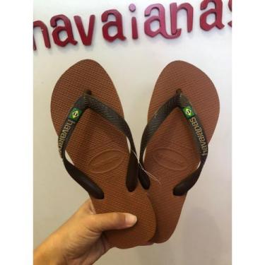 Imagem de Chinelo Havaianas Brasil logo Unissex, Ferrugem café, 37