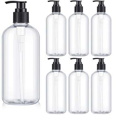Imagem de Eccliy Pacote com 2 frascos vazios, 300 ml, frascos de plástico transparente para xampu essencial, óleo de massagem, sabonete, loção e sabonete líquido