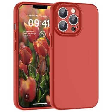 Imagem de SUPFINE Capa projetada para iPhone 13 Pro, silicone líquido premium com forro de microfibra macio antiarranhões [proteção de câmera atualizada] Capa protetora fina à prova de choque para homens