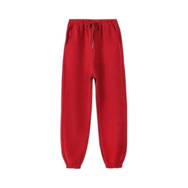 Imagem de Calças Jogger Femininas De Cintura Alta Com Forro De Fleece Para O Inv