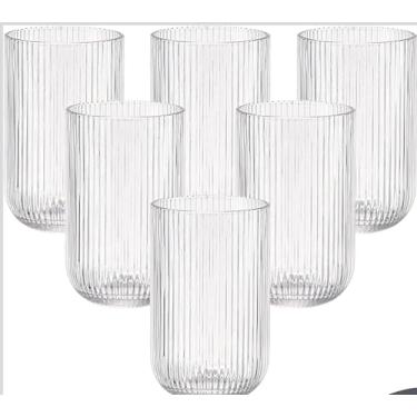 Imagem de Jogo de Copos 6 Peças Vidro Gosso Conjunto, long drink Em Vidro Cristalino, Linha Elegante Moderno 423ml Para Suco, Água Refrigerante