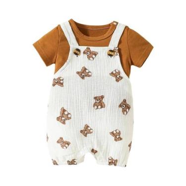 Imagem de Conjunto de Roupa Infantil Masculina - Camiseta de Manga Curta e Suspe