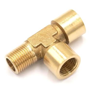 Imagem de 2 peças 3/20.3 cm fêmea-fêmea-macho 3 vias latão conector de encaixe de tubulação água combustível gás