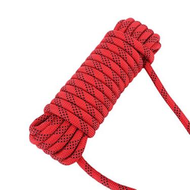 Imagem de Generic Cordão de Paracord Durável de 12mm Com Mosquetão para Escalada, Sobrevivência, Acampamento, Caça, Pesca, Corda Vermelha de 10m (20m)