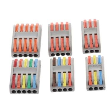 Imagem de Conectores de fio 222 Condutor 223 Push-in Terminal Block Cable Splitter Led Light Butt Conector elétrico DIY 32A (5P, 100 peças)