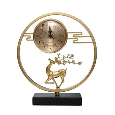 Imagem de Relógio de mesa vintage, moderno, leve, luxuoso, relógio de mesa, ornamentos para sala de estar, relógio de mesa, relógio criativo