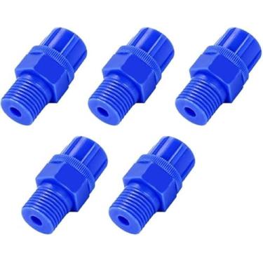 Imagem de SKPC6-01 POM Conector de plástico rápido reto 6 mm OD 1/8 polegadas (9,5 mm) rosca macho encaixe 5 peças
