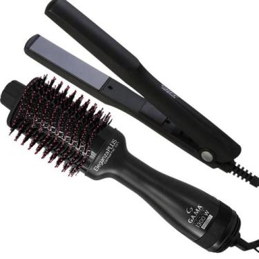 Imagem de Kit Chapinha Prancha TAIFF Alisadora + Escova Secador Modelador 1300W 