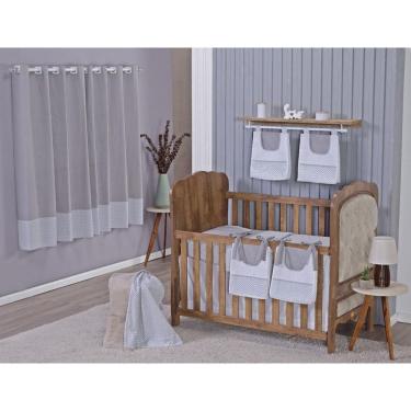 Imagem de Enxoval Bebe Kit Berço Americano Cortina Algodão Menino
