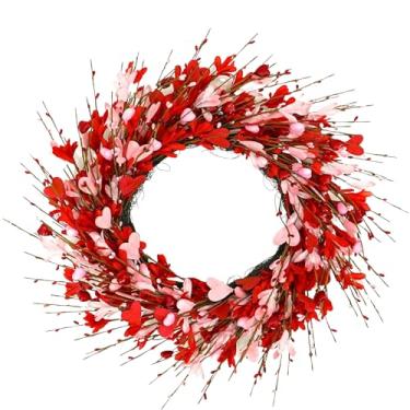 Imagem de Guirlanda de dia dos namorados para porta da frente, grinaldas florais artificiais para decoração romântica de férias em ambientes internos e externos (VFlower3)