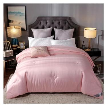 Imagem de Cama com edredom acolchoado para todas as estações, branco, cinza, respirável, edredom alternativo - tamanho casal/queen (B 220 x 240 cm)