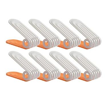 Imagem de HHHJQFAAT Suporte de sapato, 6 peças/8 peças/10 peças/12 peças sapateira ajustável, organizador de sapatos de melhor estabilidade, empilhador de sapatos, economia de espaço, antiderrapante (tamanho