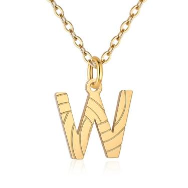 Imagem de RUOOUY Colar feminino com inicial de voleibol, banhado a ouro 18K, pingente de letra A-Z, joias de vôlei, acessórios esportivos, presente de Natal para namorada e filha, Aço inoxidável, Sem Pedra