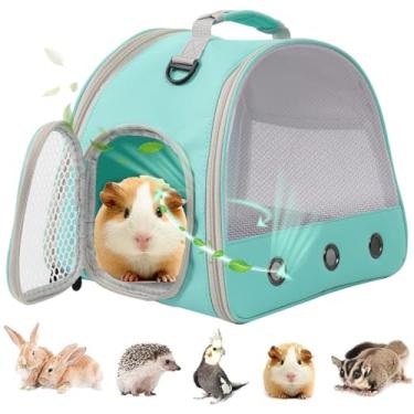 Imagem de LAIRIES Mochila Transportadora de Porquinho da Índia Respirável com Janela de Malha de Náilon Transportadora Portátil para Porquinho da Índia, Coelho Dragão Barbudo Pássaro Chinchila Furão Viagem Ao A