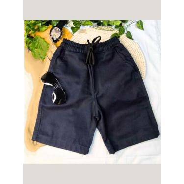 Imagem de Bermuda Infantil Menino Short Sarja Brim Premium Juvenil Algodão 2 ao 