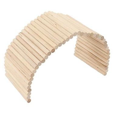 Imagem de AYNEFY Ponte para Esconderijo de Animais de Estimação, Túnel Flexível de Escalada Em Bétula para Hamsters, Porquinhos-da-índia, Furões e Chinchilas (15 * 40CM)