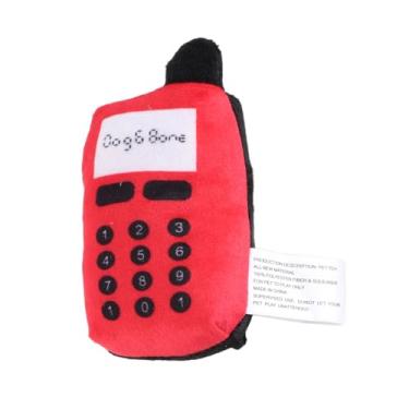 Imagem de Akozon Brinquedo Interativo de Pelúcia para Mastigar para Cães e Gatos - Mordedor Com Design de Celular Com Som Em Rosa, Vermelho ou Azul (Vermelho)