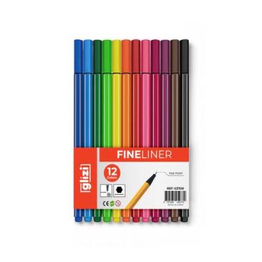 Imagem de kit 12/24 Canetas Coloridas Fine Line Ponta Fina 0.4 mm 1ª Linha Kit:1