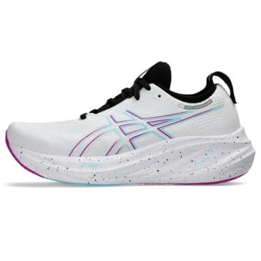 Imagem de ASICS Tênis de corrida feminino Gel-Nimbus 26, Branco/Mar calmante, 36
