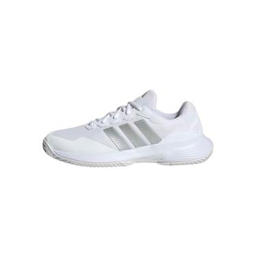 Imagem de adidas Tênis feminino Gamecourt 2 W, Branco/Prata Metálico/Prata Metálico, 8.5