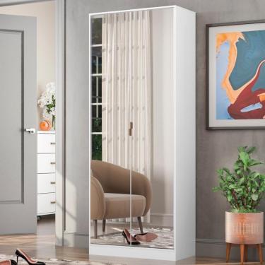 Imagem de Armário Multiuso Sapateira 2 Portas Com Espelho E 1 Gaveta Austin Branco