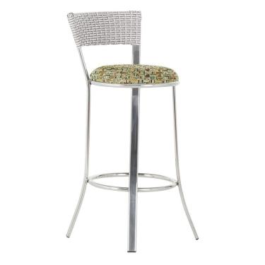 Imagem de Banqueta Tc Zanutto Em Alumínio E Fibra Sintética Com Assento Tecido Impermeável 1 Unidade Marmore