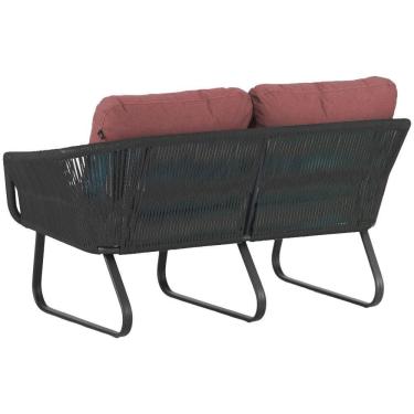 Imagem de Sófa Namoradeira Milão Em Alumínio E Corda Trama Original Preto