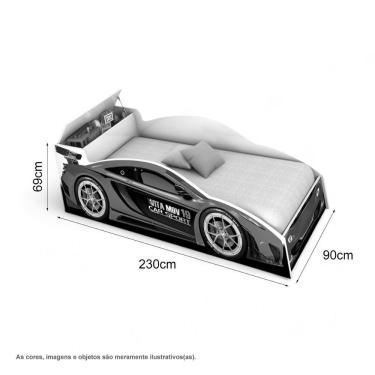 Imagem de Cama Solteiro Speed Com Baú Branca