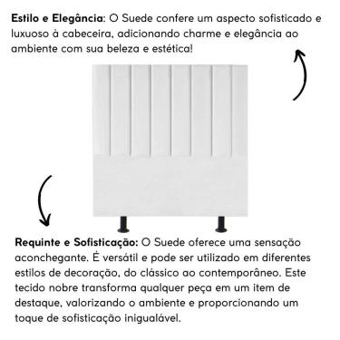 Imagem de Cabeceira Estofada Cama Casal Queen Size 160 Cm Carolina Suede E Frame Cor:branco