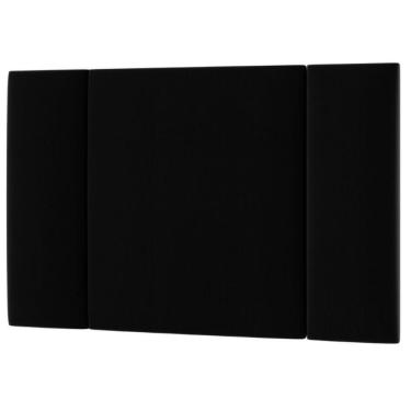 Imagem de Cabeceira Estofada Cama Box Solteiro Com Led Moderna 90 Cm veludo Preto