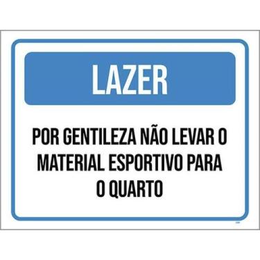 Imagem de Kit 5 Placas Ler Não Levar Material Esportivo Quarto - Sinalizo