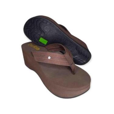 Imagem de Tamanco Plataforma DuRio Tijuca Marrom Feminino 37001-Feminino